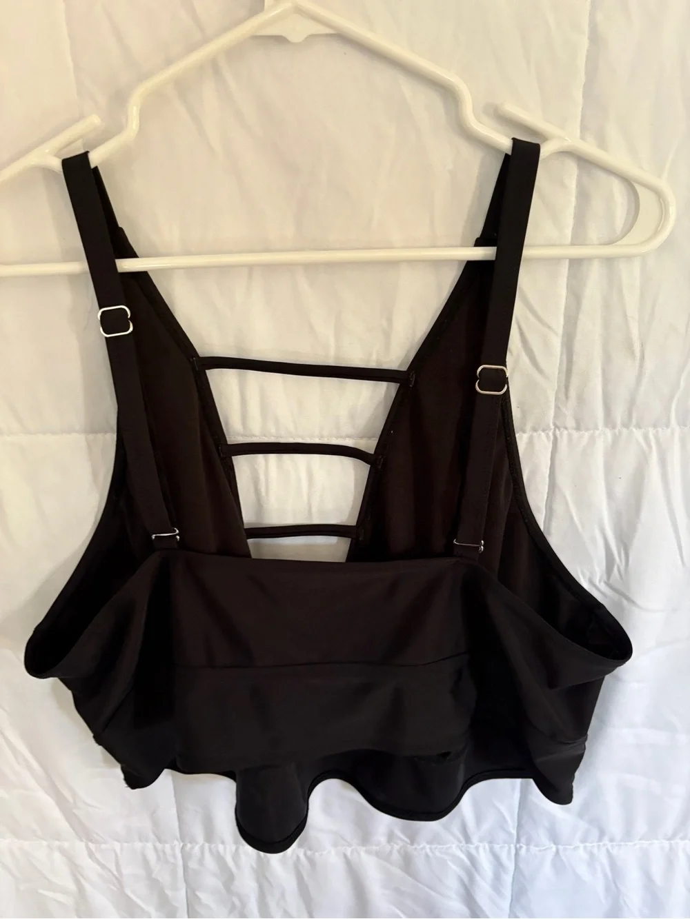 Black Strappy Swim Top - Women